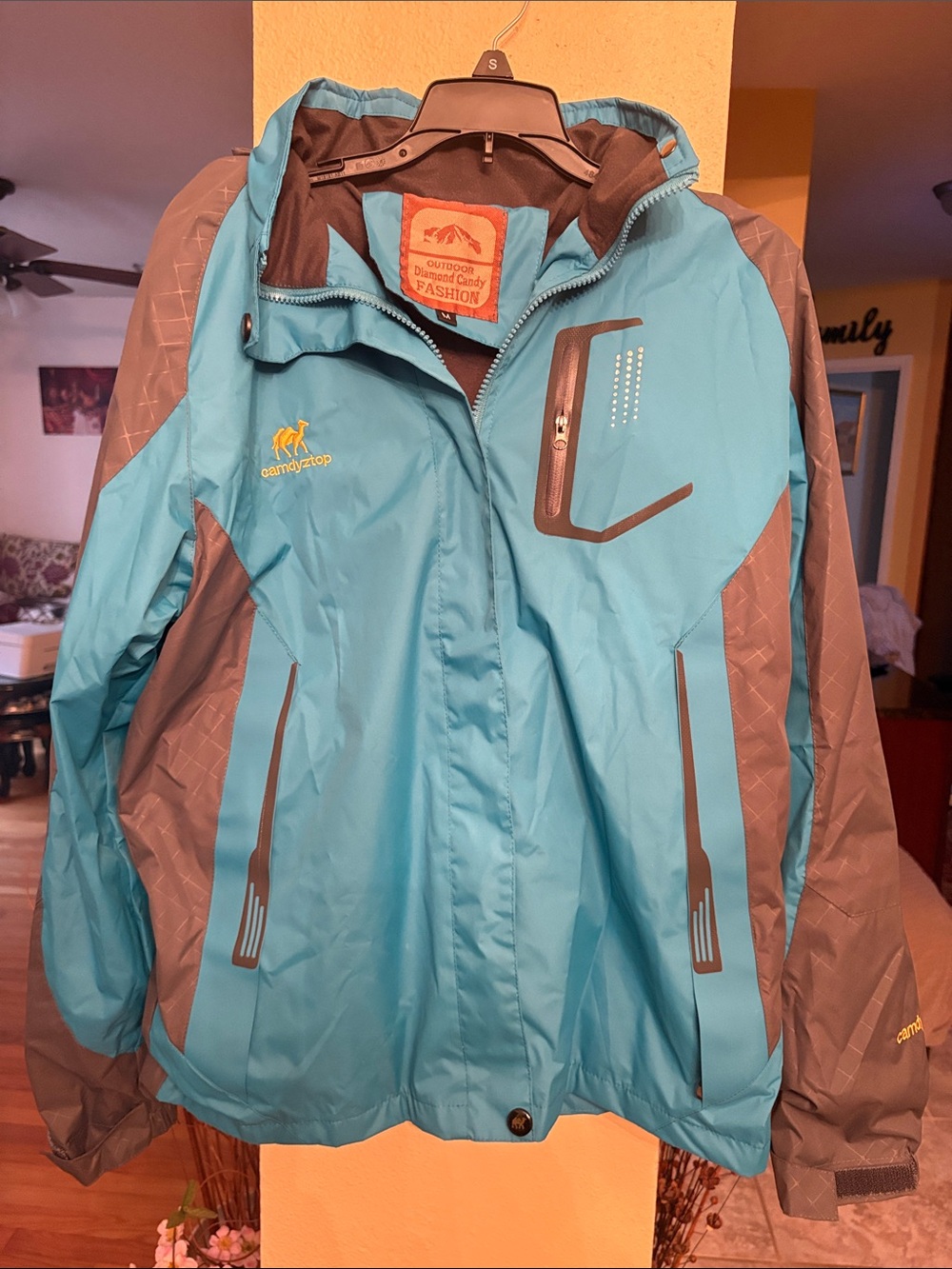 Diamond Supply Co. Teal and Gray Ski Jacket with Hood